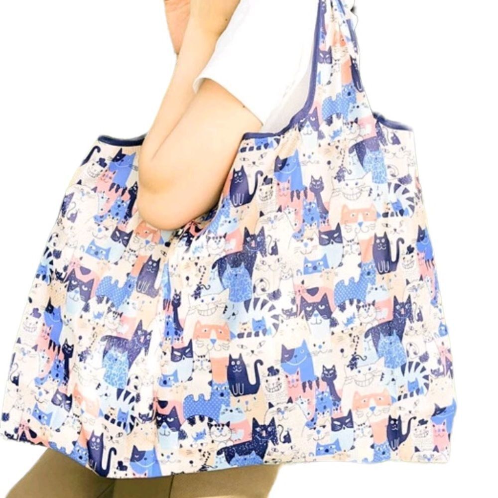 Cat Pattern Reusable Shopping Tote - Picture 4 of 9